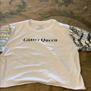 Glitter Queen Sequin crop top
